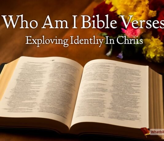 Open Bible with Who Am I Bible Verses and Flowers