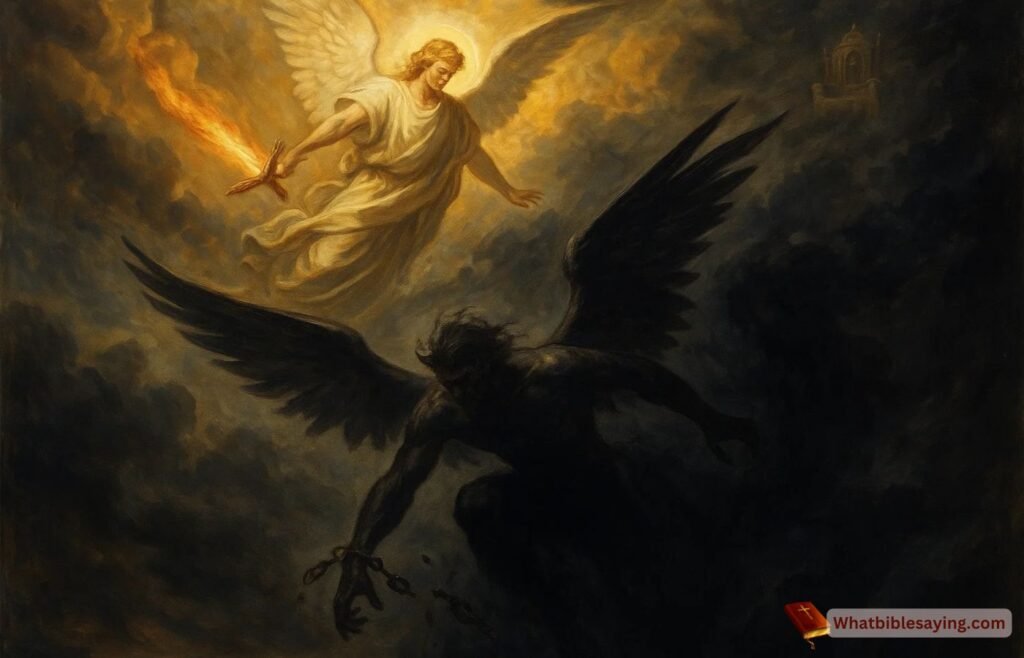 Depiction of Satan’s Fall from Heaven – Based on Biblical Accounts