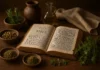 What Does The Bible Say About Medicines and Healing Ancient herbs and a Bible showing what Scripture says about medicines