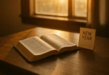 What The Bible Says About The New Year and Seasons Open Bible with new year verses symbolizing seasons of faith and hope