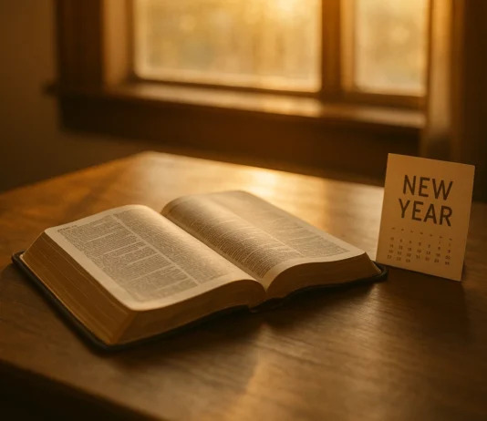 What The Bible Says About The New Year and Seasons Open Bible with new year verses symbolizing seasons of faith and hope