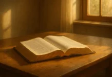 What Does The Bible Say About Our Worth in God’s Eyes A Bible open with warm light showing our worth and value in God’s eyes