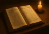 Ancient Bible open with light symbolizing repeated sin and repentance