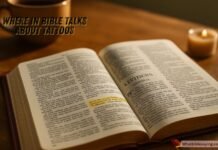 Where In Bible Talks About Tattoos Explained Open Bible with highlighted verse on tattoos in Leviticus 19:28