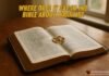 Where Does It Say In The Bible About Marriage Open Bible with wedding rings and soft light showing marriage verses