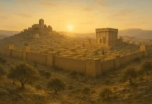 Ancient Jerusalem representing Zion as God’s holy city in the Bible