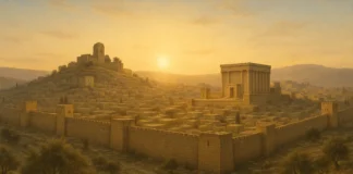 Ancient Jerusalem representing Zion as God’s holy city in the Bible