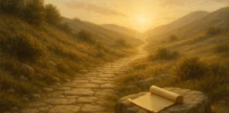 Biblical path with light symbolizing being called to serve God