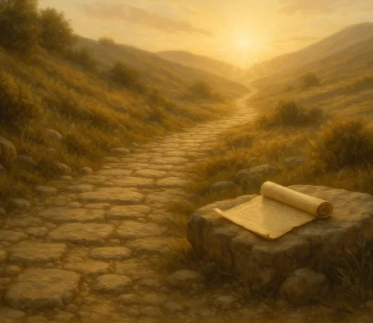 Biblical path with light symbolizing being called to serve God