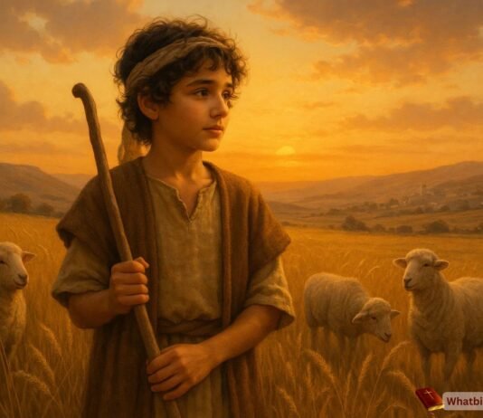 Young David’s first appearance in the Bible as a shepherd boy