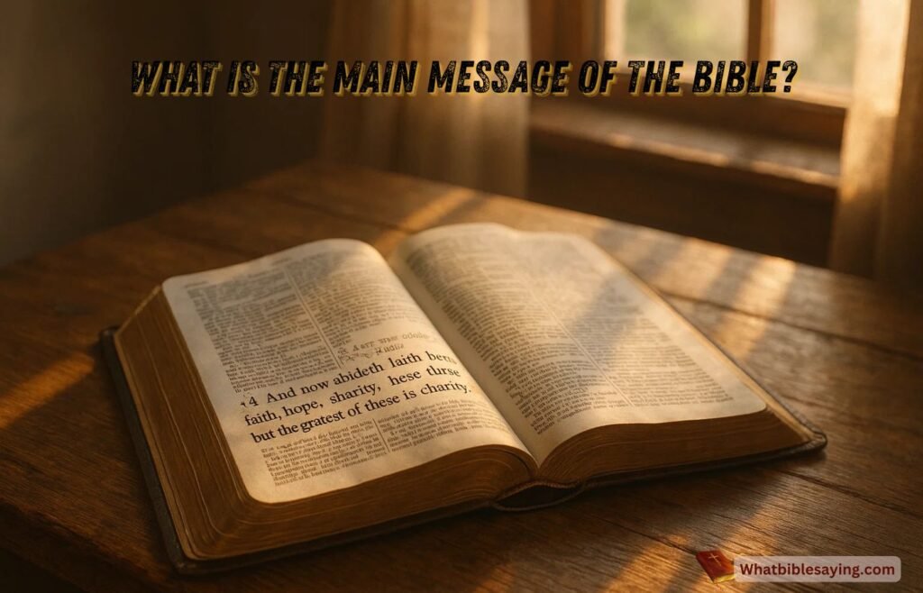 Illustration showing the Bible’s main message of God’s love and hope