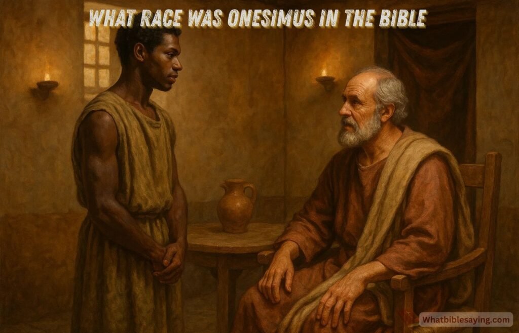 What Race Was Onesimus in the Bible Explained 1 Biblical painting of Onesimus with Philemon in early church setting