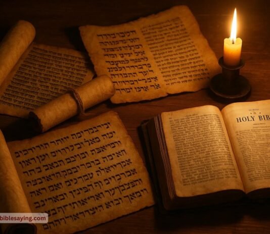 What Was The Bible’s Original Language? Truth You Should Know Ancient Hebrew and Greek Bible scrolls on wooden table