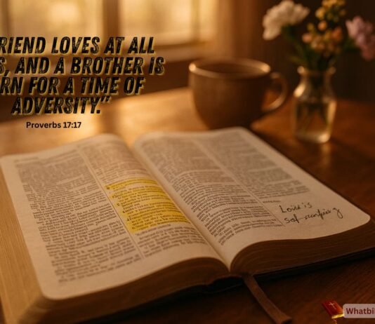 Open Bible with highlighted verses about love and faith in God