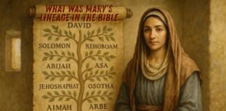 Illustration of Mary’s biblical lineage tracing to King David’s family tree