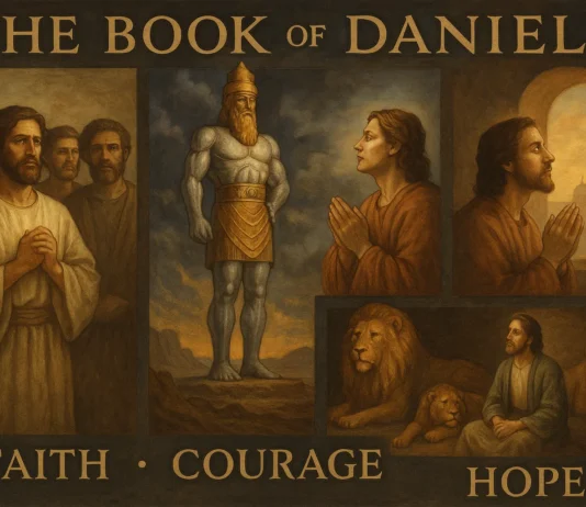 Illustration of Daniel in the Bible showing faith, prophecy, and courage