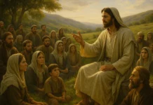 What Is The Golden Rule Bible Verse Meaning Today Jesus teaching the Golden Rule from the Bible with disciples listening