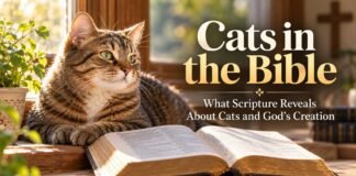 What does the Bible say about cats? Cat beside a Bible