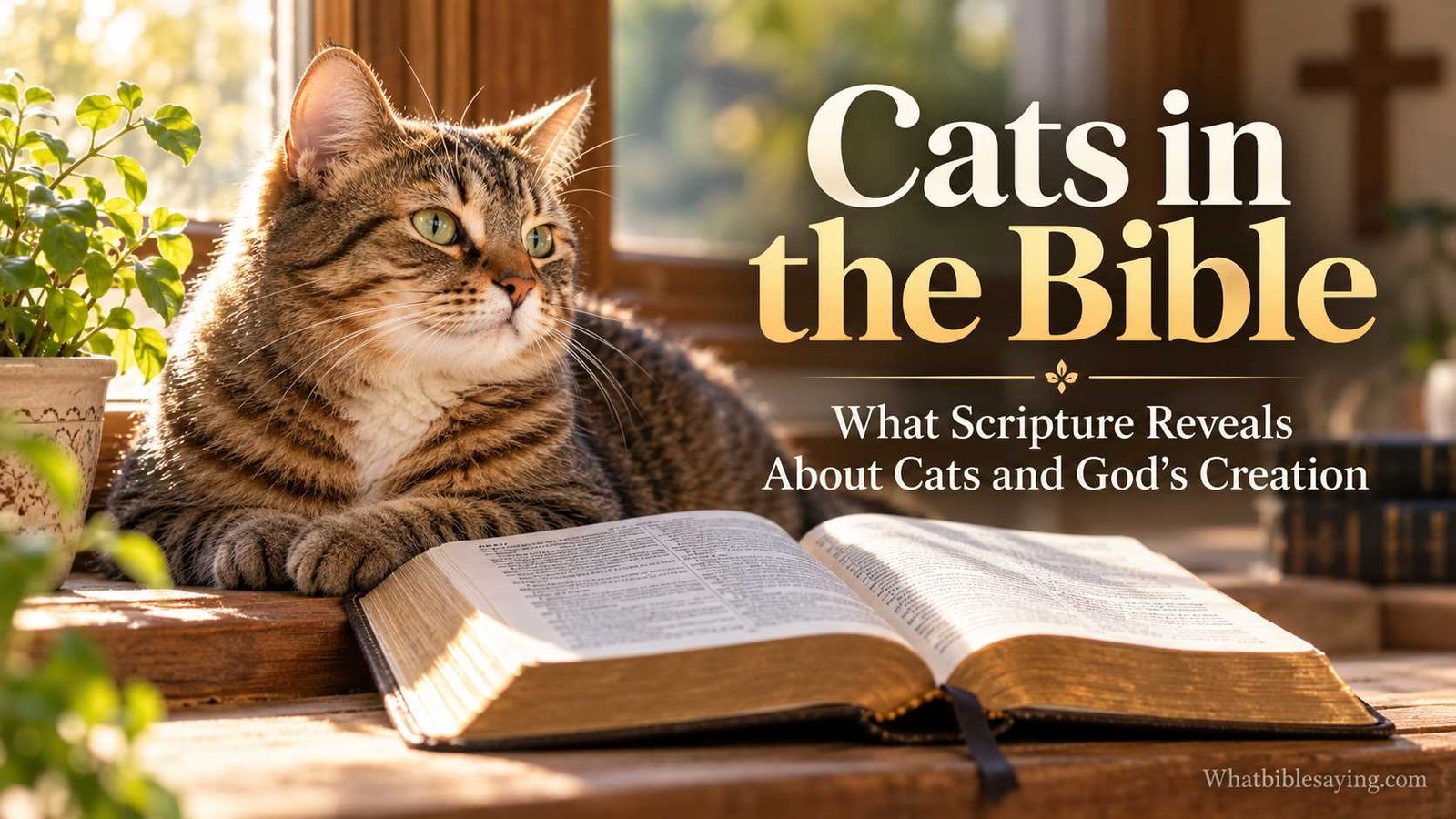 What does the Bible say about cats? Cat beside a Bible