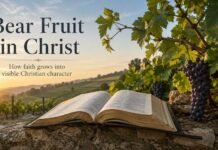 What Does Bear Fruit in the Bible Mean? A Simple Biblical Guide What does bear fruit in the Bible mean shown with vine and Bible