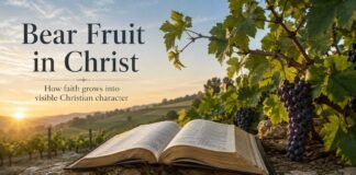 What does bear fruit in the Bible mean shown with vine and Bible