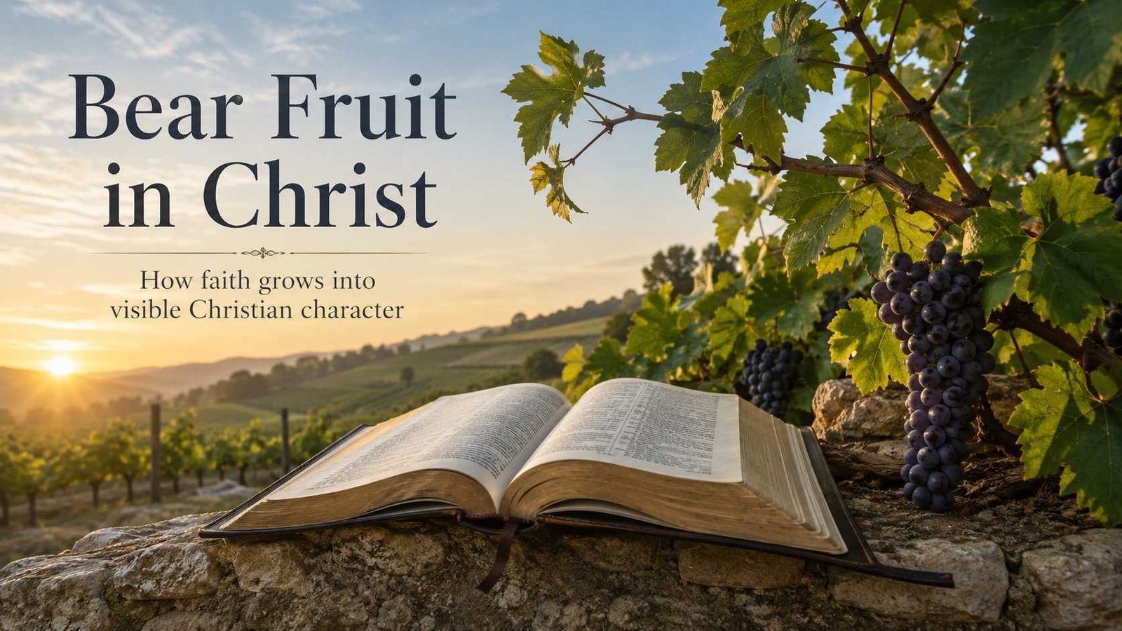 What does bear fruit in the Bible mean shown with vine and Bible
