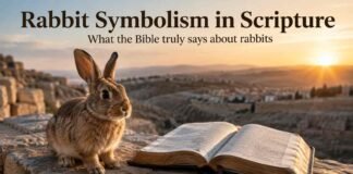 Rabbit beside an open Bible showing biblical symbolism and meaning