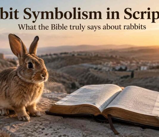 What Does a Rabbit Symbolize in the Bible? Meaning and Context Rabbit beside an open Bible showing biblical symbolism and meaning