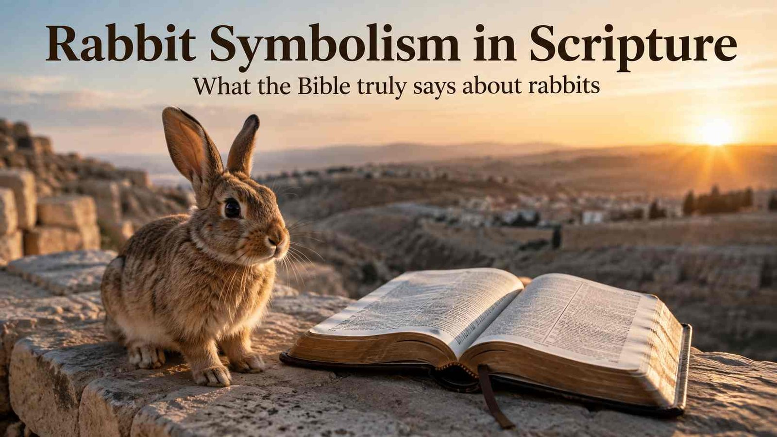 Rabbit beside an open Bible showing biblical symbolism and meaning
