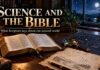Open Bible and star chart exploring science in Scripture