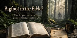 Is Bigfoot in the Bible with Scripture, forest, and giant imagery