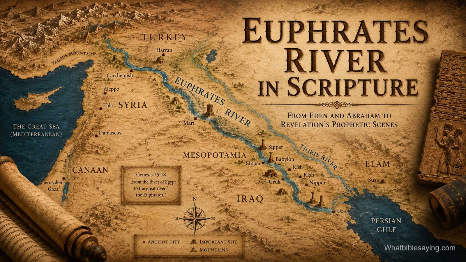 Where Is the Euphrates River in the Bible map