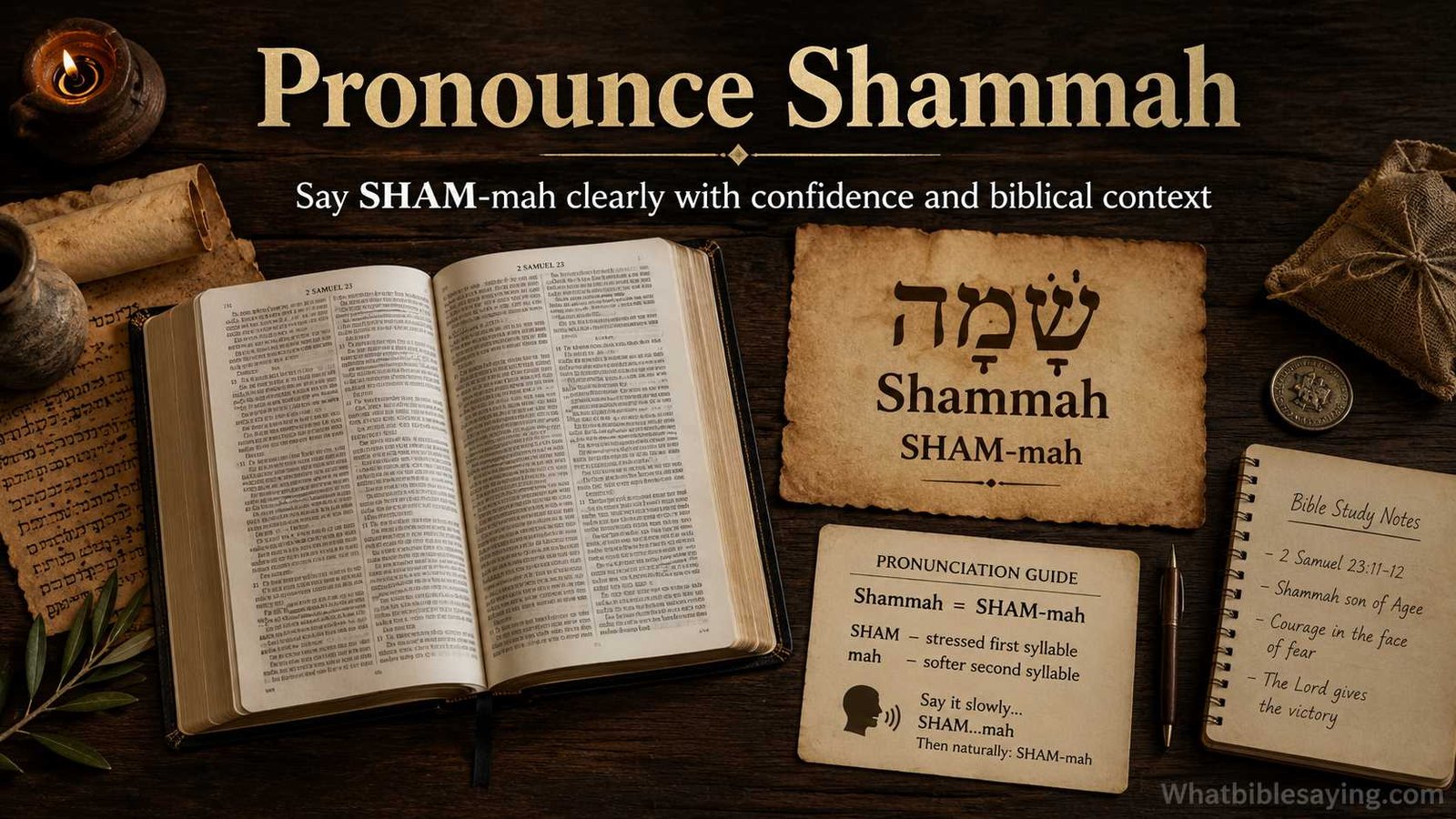 How to pronounce Shammah in the Bible clearly