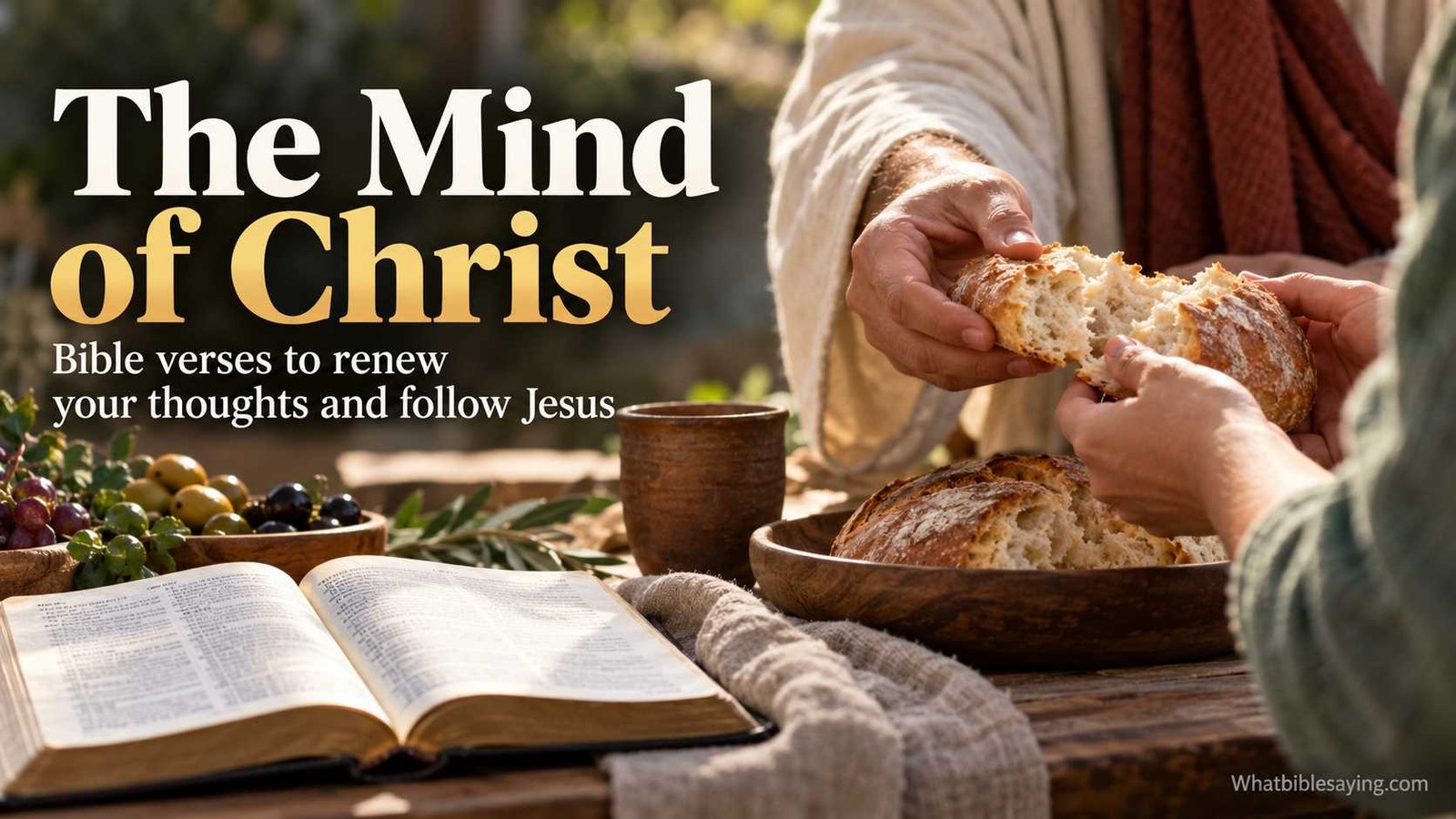 Have the Mind of Christ Bible verse and serving hands