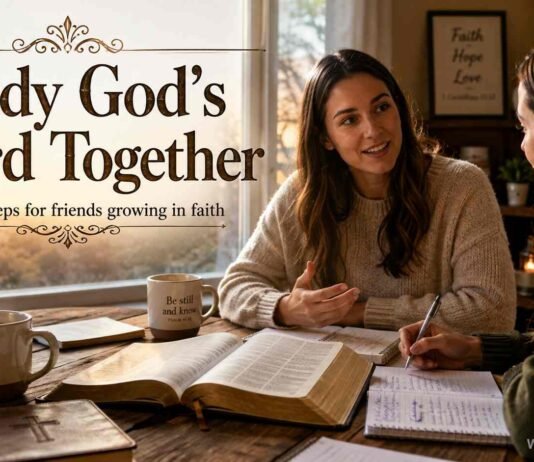 Friends learning how to do Bible study together