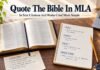How to quote the Bible in MLA format correctly