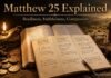 Matthew Chapter 25 explained with Bible study scene