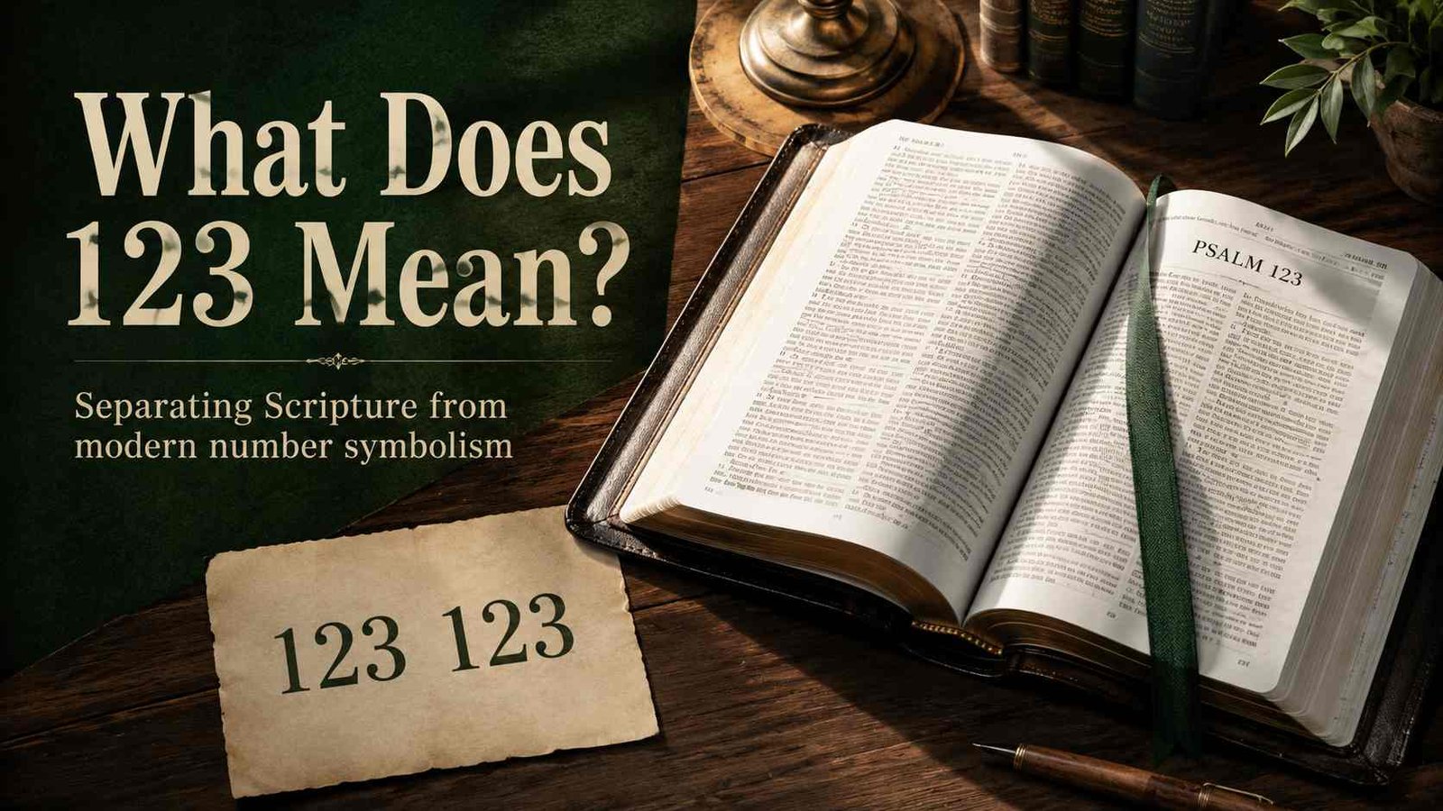 What Does 123 123 Mean In The Bible beside an open Scripture
