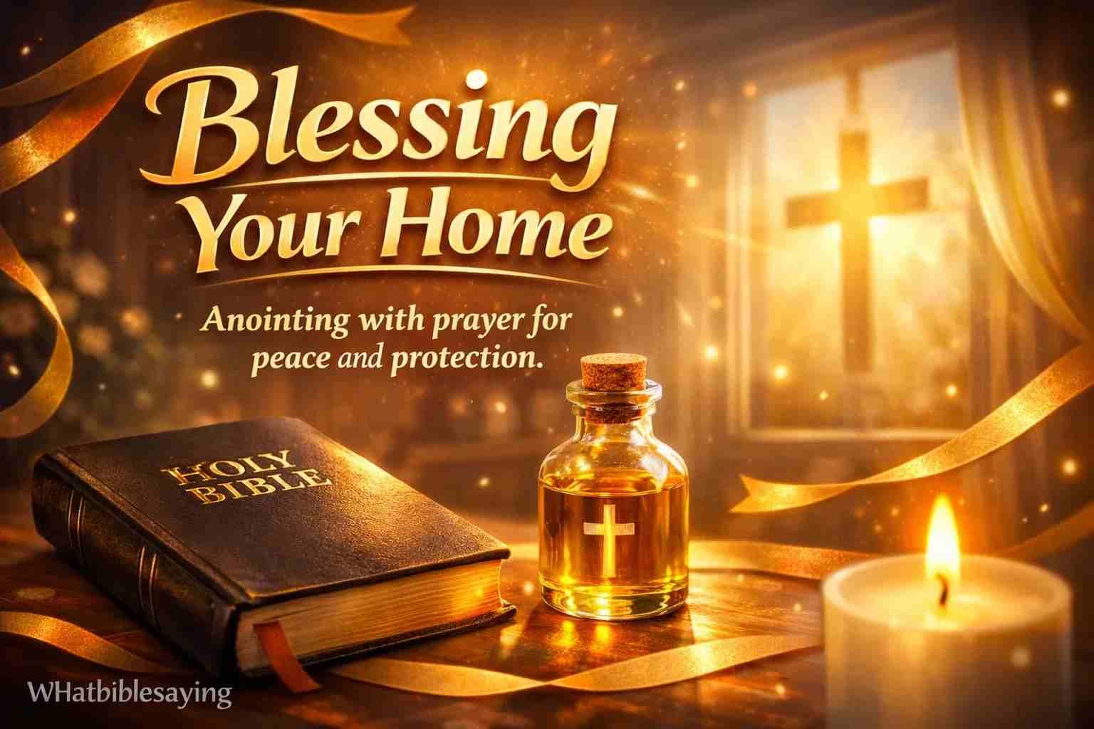 Biblical anointing of a home with oil and prayer for blessing