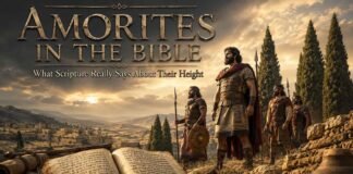 How tall were the Amorites in the Bible shown beside ancient Canaan