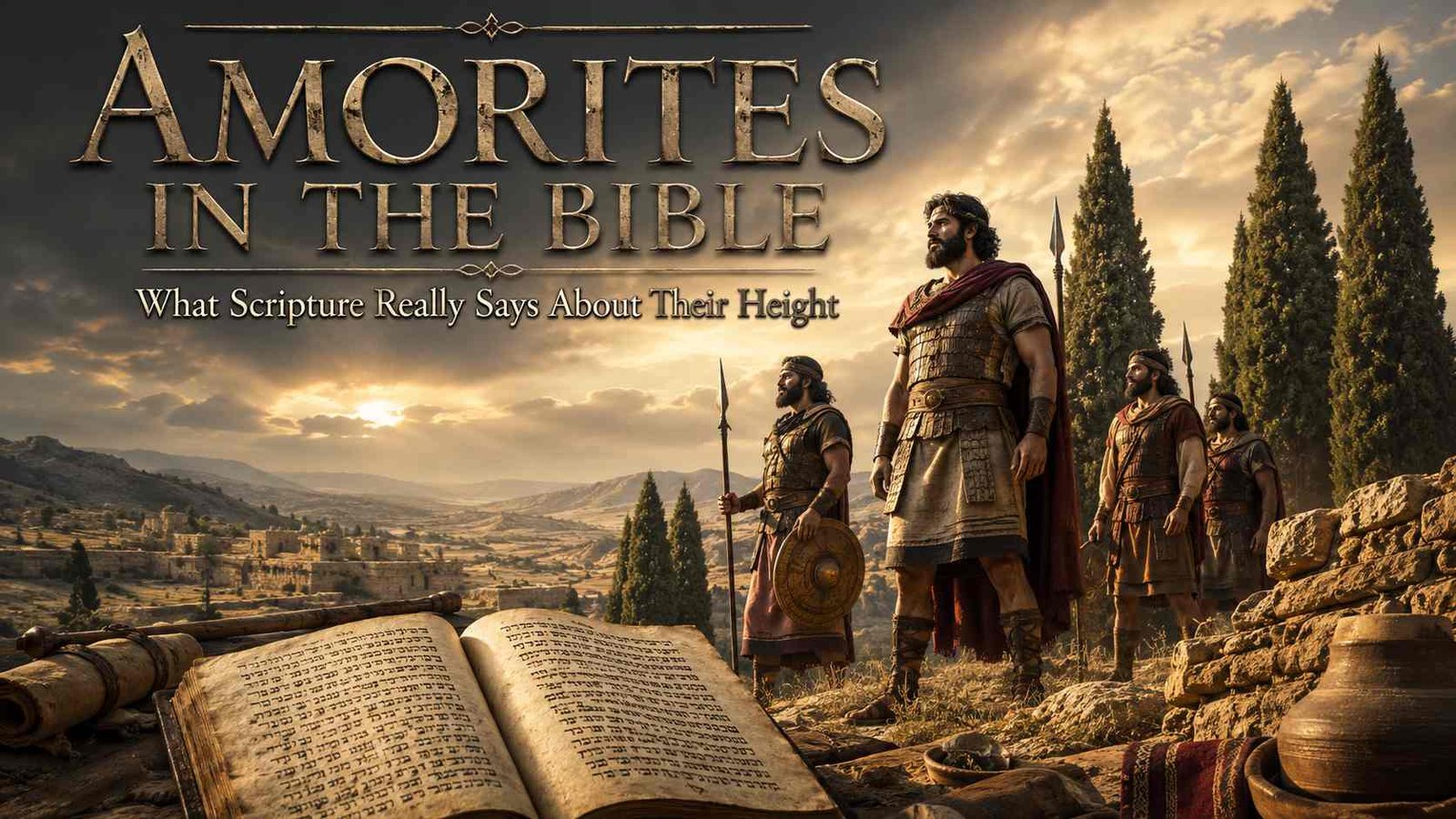 How tall were the Amorites in the Bible shown beside ancient Canaan