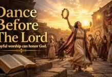 Biblical worship dance with joyful praise before God