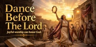 Biblical worship dance with joyful praise before God