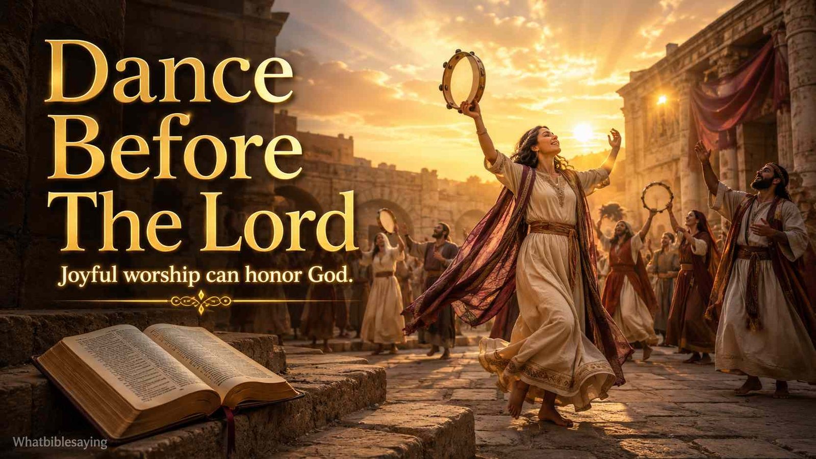 Biblical worship dance with joyful praise before God