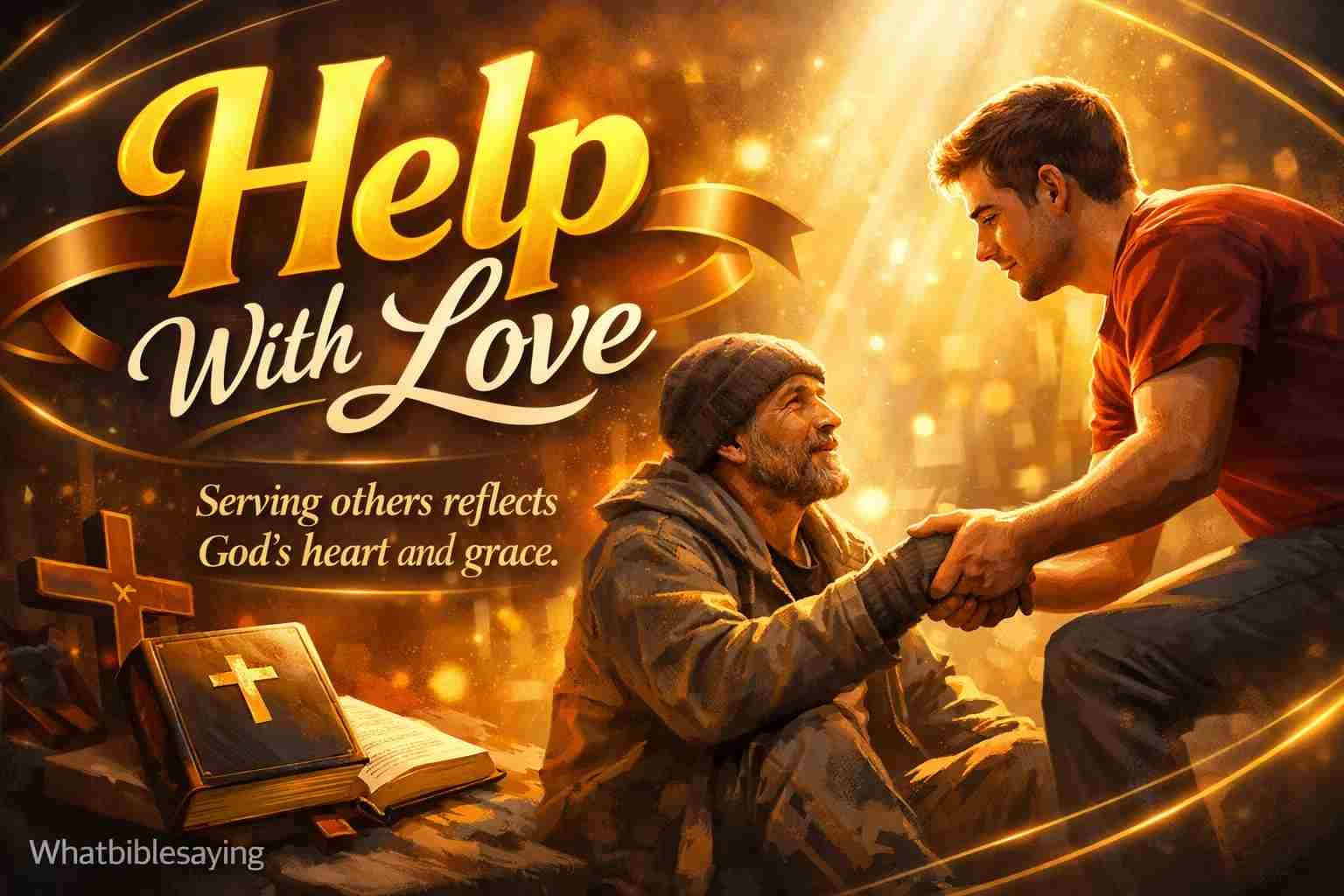Bible teaching about helping others with kindness and love