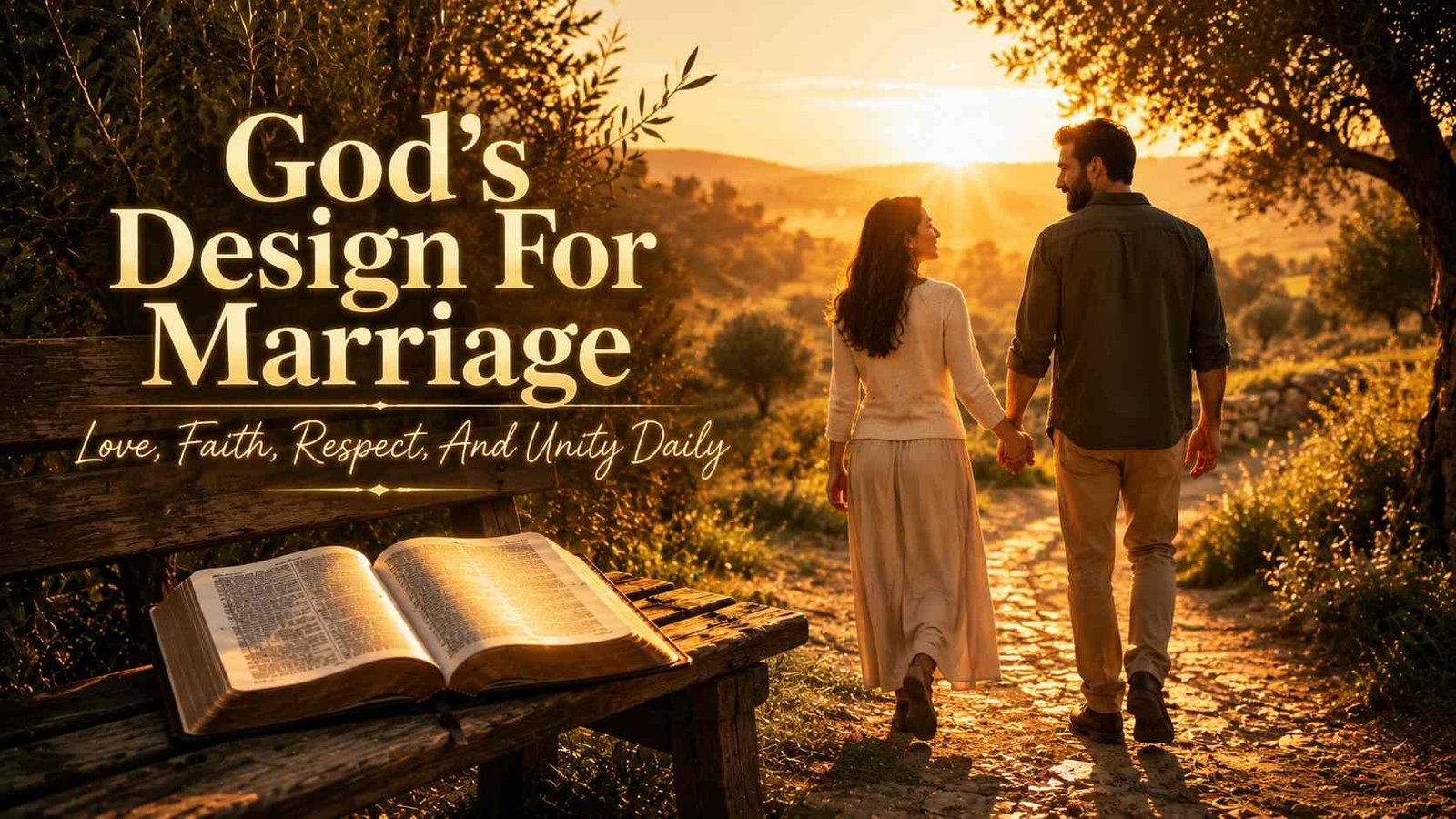 A peaceful Christian couple reflects God’s love and unity through faith, prayer, and commitment.