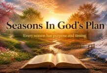 Biblical meaning of seasons with open Bible and changing sky
