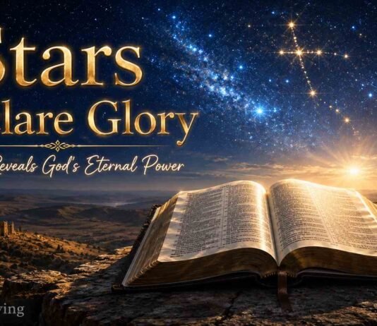What Does Bible Say About Stars and Their Meaning? Open Bible beneath shining stars showing biblical meaning of stars