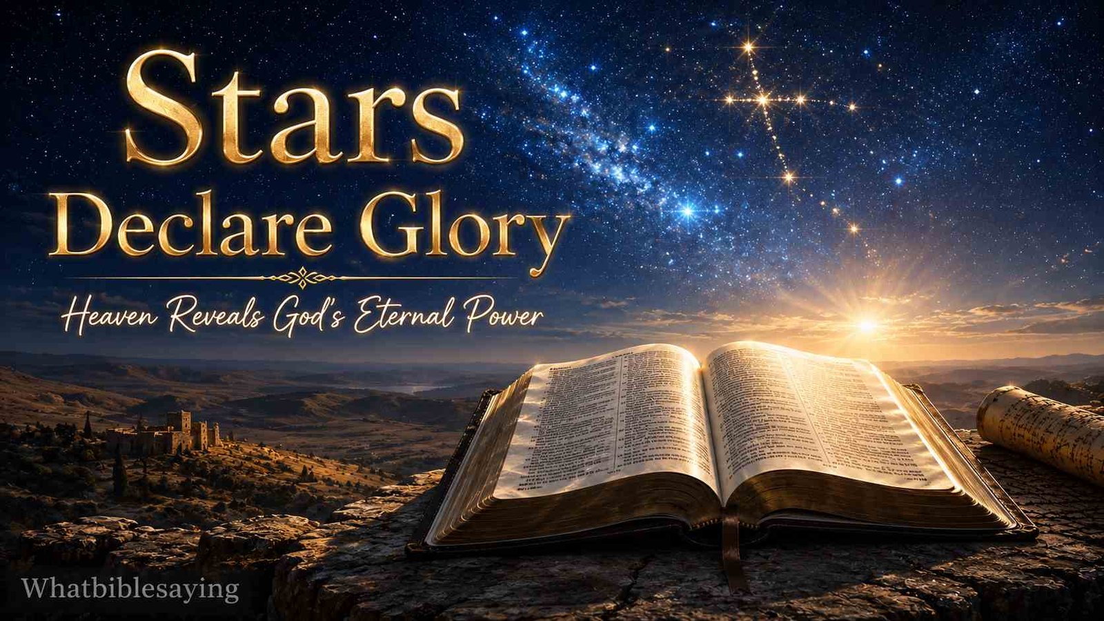 Open Bible beneath shining stars showing biblical meaning of stars