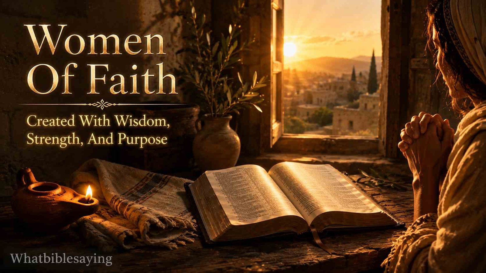 Open Bible showing what the Bible says about women and faith
